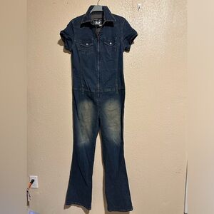 Revolt Denim Flare‎ Leg Jumpsuit Y2K Retro Plus Size